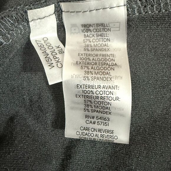 CALVIN KLEIN Frany Cotton Button Up Shirt 2X Plus Black Mixed Media Top EUC B68 - Picture 4 of 4